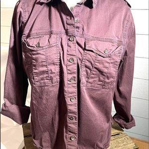 Maroon / Wine buttoned down long sleeve shirt L